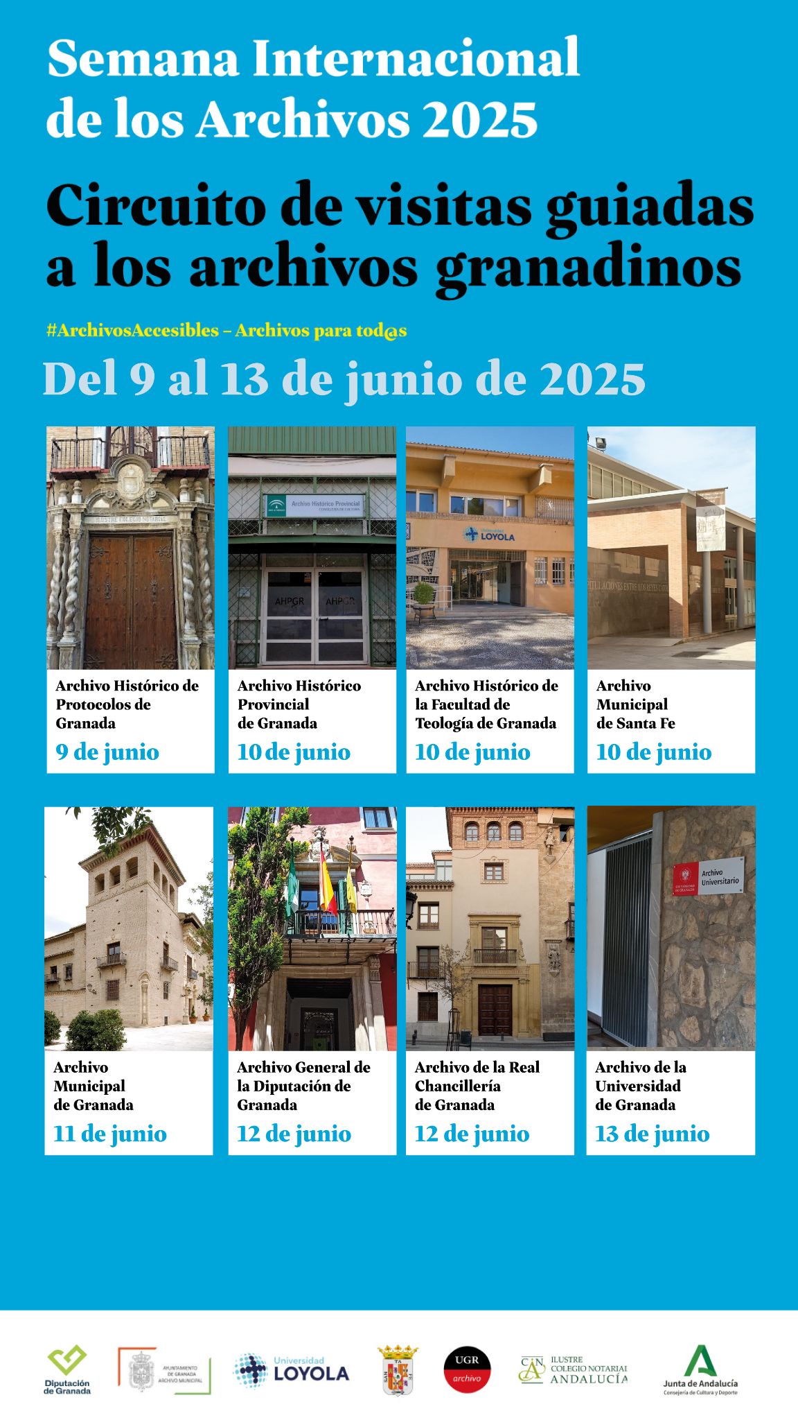 Cartel Circuito visitas guiadas a los archivos granadinos